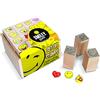 Multiprint Box da 16 Mini Timbri Smiley World, 100% Made in Italy, Set Timbrini Bimbi, in Legno e Gomma Naturale, Inchiostro Lavabile Atossico, Idea Regalo, Art. 47887