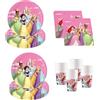 Procos - Decorazione di compleanno Principessa Disney Crea il tuo mondo, 52 pezzi, piatti, bicchieri e tovaglioli di carta per feste di compleanno per bambini, coordinati tavola per feste