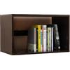 AUSHOPLAH Moderna libreria da scrivania in legno, 40 x 31,5 x 17 cm, design compatto per libri E210 (nero)