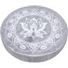 VLNET® | Disco Selenite | Piastra Energetica | Ø 10 cm - Incisa | Ricarica Cristalli, Pietre e Gioielli | Decorazione Spirituale | Meditazione, Reiki e Chakra (1, Lotus Mandala)