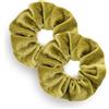 Leirinik Velvet Scrunchie Light Olive, confezione da 2 pezzi, 14 cm, elastici per capelli di alta qualità, in 100% poliestere, effetto velluto, per donne e ragazze, per tutti i tipi di capelli, per