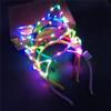 XIHAMA 10 cerchietti per capelli con orecchie di gatto con paillettes, con luci a LED, luccicanti, graziosi accessori per capelli, decorazioni per feste (S1)
