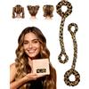 BONNET QUEEN Bigodini Morbidi per Dormire Satin Bigodino Lungo per Boccoli Arricciacapelli Senza Calore Hair Curler Heatless Curls con Scrunchie, Medio, 2PZS, Leopardo
