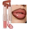 Lestpola Lipliner & Lipgloss 2 in 1, Nude Rose Ombre Lip Combo, rossetto opaco in velluto durevole, High Shine Coral Plumping Lip Gloss, rossetto multiuso altamente pigmentato per labbra definite e piene 04