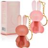 Elitecran Set Rossetto Liquido Opaco 2 Colori - Carino Coniglio Matte Velvet Lip Glaze 2 in 1, Portachiavi Lip Gloss Stain Lip Clay Lunga Durata per Ragazze, Trucco Labbra Kawaii per Ogni Occasione