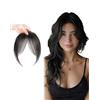 SanKristo Frangetta Finta Capelli Clip 100% Veri con frangia, laterali 3D ricci con clip invisibili sulle tempie Natural Extension Frontale Hairpiece Posticci donne e ragazze styling, nero marrone