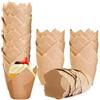 Ouxayapl 200 Pezzi Pirottini per Muffin Carta Tulipano,Dimensioni Standard, Naturale & Non Sbiancata, Pirottini per Muffin per Matrimoni/Feste/Natale/Compleanni/Pasticeria (B)