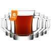 NORDIC SCHILLER Bicchieri per Caffè con Manico, Set of 6, 220 ml SENZA PIOMBO Bicchiere per Latte Macchiato, Cappuccino Bicchieri per Tè, Bicchieri per Vin Brûlé, Glass Tea and Coffee Mugs