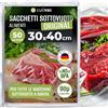 culivac Sacchetti Sottovuoto Alimenti 30x40 cm - Buste Sottovuoto Alimenti per Macchine Estrazione Esterna - Buste per Sottovuoto per Alimenti Compatibili con Sous Vide e Congelamento - 50 Pezzi