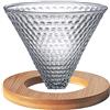 TAMUME Dripper Caffe 1 Tazza Filtro del Caffè Filtri Permanenti Vetro con Supporto in Legno (Marrone scuro)