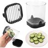 lasuroa Affettatrice per Verdure, Tritatutto Frutta Tagliatrice Veloce Fragole Tritatutto con Contenitore Lavabile Utensili da Cucina per Tagliare Banane Cetrioli Carote e Cipolle (Stile a Fette)