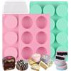Fahibin 3pezzi stampo rotondo per cioccolato, Stampo cilindrico in silicone per caramelle, Stampo cilindrico in silicone per cake pops, sapone, cioccolato, bombe da bagno, cheesecake, 2 raschietti