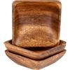 Levandeo Set di 3 Piatti Snack Piccoli 10x10cm in Legno di Acacia, Piatto Naturale per Decorazione da Tavolo, Ciotola Decorativa in Legno, Ciotola per la Cucina, Contenitore