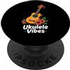 Island Ukulele Music Cartoon Bold Vector Ukulele Vibes Hibiscus Cartoon Uke Art PopSockets PopGrip Adesivo