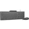 Lenovo 310 USB-A Combo tastiera e mouse con cavo (Sensore ottico rosso, 2000 dpi, 3 pulsanti, Scroll, tastiera resistente agli spruzzi, supporto per cellulare, USB-A) QWERTY spagnolo - grigio
