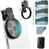 YipuVR Clip-0n Cpl - Kit di filtri fotografici per cellulari, 52 mm, elimina i riflessi e aumenta i colori per iPhone/Samsung, filtro polarizzatore portatile per telefono, per viaggi, matrimoni, vlogger e