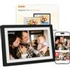 Eptusmey Frameo Cornice Digitale WiFi 10,1 Pollici 1280 x 800 HD IPS Touch Screen Memoria 32 GB Portafoto Digitale in Nero Opaco Rotazione Automatica Condividi Foto e Video con Frameo APP/USB/SD