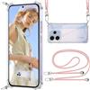 ISOI Cover Trasparente con Cordino compatibile con Xiaomi Redmi Note 14 5G, Regolabile e Rimovibile Collana Tracolla Laccio Collo, Custodia per Telefono in Silicone TPU Morbido Antiurto - Rosa