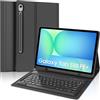 IVEOPPE Tastiera per Samsung Galaxy Tab S10 FE Plus 13.1 2025, Cover con Tastiera Rimovibile, Keyboard Italiano QWERTY Bluetooth, Custodia con Portapenna, Nero