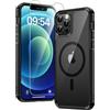 TAURI Cover per iPhone 12 Pro Max con Pellicola in Vetro Temperato,[Compatibile con MagSafe] Magnetica Custodia per Sottile Anticaduta - Nero