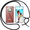 ISOI Cover con Cordino per Honor Magic 8 Lite, Custodia Trasparente con Collana Tracolla Laccio Collo Ultra Sottile Morbido TPU Silicone Antiurto AntiGraffio Case, Nero