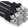 freiwerk 1,5 m - nero - 5 cavi di rete CAT.7 Lan Ethernet Patch Cable S-FTP LSZH PIMF 10 GB s RJ45 maschio Cat6a