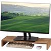 KIRIGEN Supporto per monitor in legno, Supporto da tavolo in legno per PC/Laptop/TV, Braccia e supporti per monitor per stampanti Lunghezza 59cm marrone