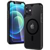TAURI Cover per iPhone 12 e iPhone 12 Pro con Pellicola in Vetro Temperato,[Compatibile con MagSafe] Magnetica Custodia per Sottile Anticaduta - Nero