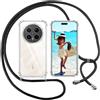 ISOI Cover con Cordino per Honor Magic 8 Pro, Custodia Trasparente con Collana Tracolla Laccio Collo Ultra Sottile Morbido TPU Silicone Antiurto AntiGraffio Case, Nero