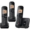 Panasonic KX-TGC263EB telefono Telefono DECT Identificatore di chiamata Nero (PANASONIC KX-TGC263EB DECT TRIO) - Versione UK