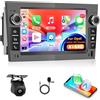Motorsi 4+64G Carplay Stereo per Opel Astra Antara Corsa Zafira Meriva Vivaro Combo Signum, Android Auto Bluetooth Autoradio con GPS WiFi RDS/FM Radio SWC EQ USB Canbus + Telecamera Posteriore