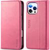 TUCCH Custodia per iPhone 16 Pro Max 5G, Cover [Blocco RFID] Portafoglio Pelle Sintetica TPU Antiurto, Supporto Stand Slot Schede Protezione Integrale per iPhone 16 Pro Max (6,9 pollici) - Rosa Vif