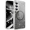QIWEIQING Cover Magnetica per Samsung S26 Plus Compatibile con MagSafe, Custodia Trasparente Glitter Brillantini Ultra-Sottile Antiurto per Donne e Ragazze Case per Galaxy S26 Plus. Viola JY