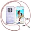 ISOI Cover con Cordino per Xiaomi Redmi Note 15 5G, Custodia Trasparente con Collana Tracolla Laccio Collo Ultra Sottile Morbido TPU Silicone Antiurto AntiGraffio Case, Rosa