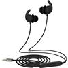 Hmusic Auricolari per Dormire, Isolamento Acustico 30 dB, Silicone morbido e comodo, Cuffie con filo jack e microfono, Design piatto per dormire di lato, Viaggio, Meditazione(Nero)
