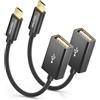 deleyCON 2 Pezzi Cavo Adattatore OTG USB 2.0 - Nylon + Connettori in Metallo - da Micro USB a USB-A Femmina - per Collegare Smartphone e Tablet a Chiavette USB - 10 cm Corto - Nero