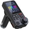 Nulaxy Trasmettitore Bluetooth per auto, adattatore per autoradio Bluetooth con schermo a colori da 1,8con microfono potente per chiamate a mani libere migliori, supporta la ricarica QC3.0, KM30