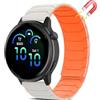 Niboow 20mm Magnetico Silicone Cinturino per Garmin Forerunner 570 42mm/165/165 Music/Approach S50/S44/Vivoactive 6/5/Venu Sq 2/Sq 2 Music Edition, Cinturini per Garmin vívomove Trend - Bianco Arancio
