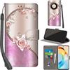 PHINIENLAND Cover per Honor X9b / Honor Magic 6 Lite Case PU Pelle Custodia [Kickstand] [Chiusura magnetica] [Slot per Schede], Portafoglio Flip Custodia per Honor X50 5G,Rosa