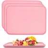 Vyranut Confezione da 4 vassoi rettangolari in plastica per cucina, bevande, snack, tè, caffè, colazione, leggeri e resistenti (rosa)