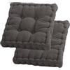 BUERPINKING Set di 2 cuscini da pavimento, 40 x 40 cm, imbottitura in cotone, spessi, per yoga, per interni ed esterni, colore grigio scuro