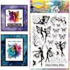 CHGCRAFT Farfalla Fata Vite Magica Timbro Trasparente Silicone Timbri Sigillo per fai da te Scrapbooking Album fotografico Decorativo Carte facendo, Fata Angelo, 6,3x4,3 pollici