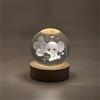 Creative Visualization lamp Lampada LED a Sfera con Incisione di ELEFANTINO 3D - Design Cartoon, Base in Legno, Alimentazione USB (ELEFANTINO)