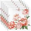Arquiel Fiore Peonia Tovaglioli Set di 6, Rosa Cotone Riutilizzabili Morbido Tovaglioli Stoffa da Tavola Perfetto per Feste, Cucina, Ristoranti, Primavera Estate Decorare Regalo(45×45cm)