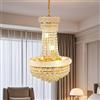 Vrygle lampadario in cristallo stile impero oro 3 Temperature di Colore a due strati M(41×139cm 25W) E14x6 Led