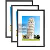 Henrycares Cornice 30x40 Set da 3 con Passepartout, Cornici Nere 30 x 40 cm da Parete Orizzontale/Verticale, Adatte per Foto, Diploma, Poster e Quadri, portafoto picture photo frames