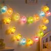 Weiongppy Catena luminosa a batteria pasquale, 2 m, 20 LED, per pulcini pasquali e uova di Pasqua, per interni di nozze, cameretta e feste, bianco caldo