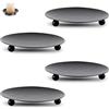 JOZMMZEOOA 4 Pezzi Metallo Porta Candele,9cm Nero Opaco Portacandele Sottobicchieri Candele Vassoio Decorativo Tondo Portacandela Centrotavola Moderno Candler Holder,per Decorazione Incenso Spa