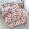 Riad Arredo Set Copripiumino Morbido 100% Puro Cotone Italiano - Parure Sacco Piumino con Federe Made in Italy (Teddy Red, Matrimoniale 250x240 + 2 federe 52x82)