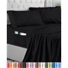 Utopia Bedding Set Lenzuola Singolo 3 Pezzi 90x190 cm - Microfibra di Poliestere - Lenzuolo con Angoli con Tasche Portaoggetti, Lenzuolo Piatto e 1 Federe Ricamate, Nero